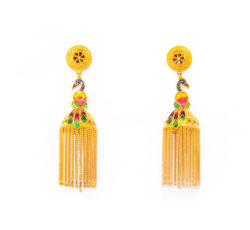 Artistic gold earring for beautiful girls.