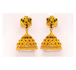 Gold earring in Nepal.