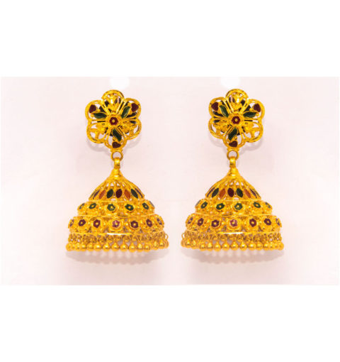 Gold earring in Nepal.