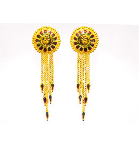 Beautiful handmade gold jewelry or Earring