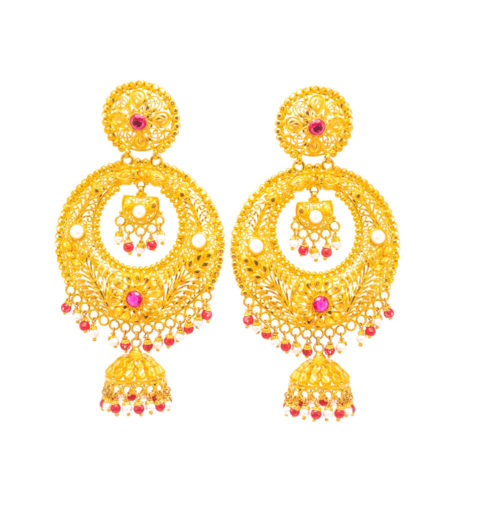 Beautiful gold earrings.