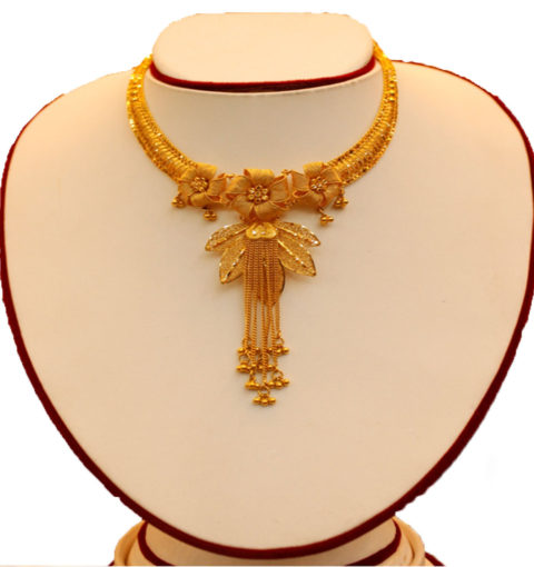 Beautiful gold jewelry in Nepal.