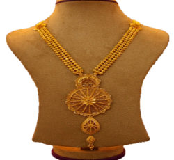 traditional nepali gold jewelry or necklace.