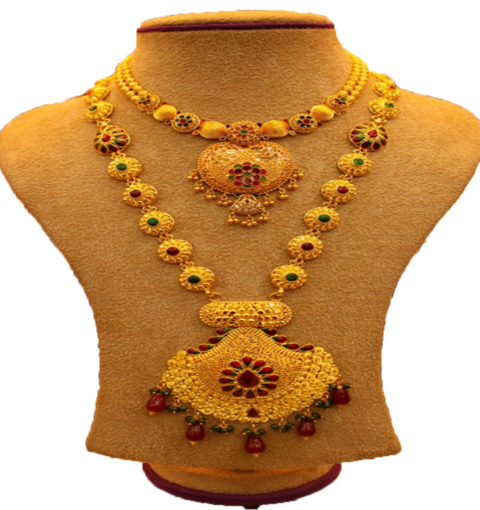 handmade gold necklace.