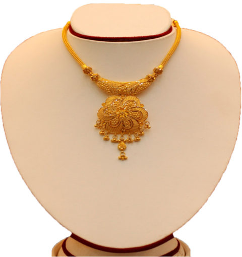 handcrafted gold necklace.