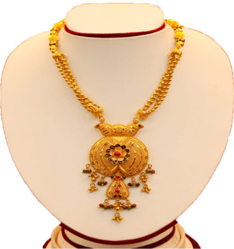 handcrafted long necklace.
