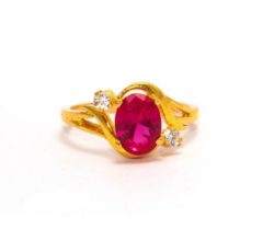 Pink Stone Gold Ring