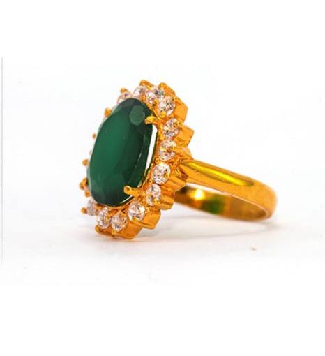 Green Stone Gold Ring