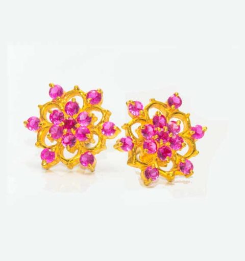12 beeds gold ring ear ring
